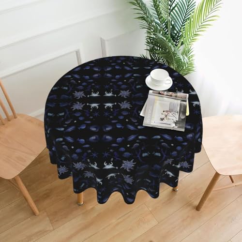 AEKGOHP Runde dekorative Tischdecke, 152,4 cm, verschiedene Fische im Ozean, wasserdicht, waschbar und wiederverwendbar, für Essen, Kaffee, Picknick, Hochzeit, Party AEKGOHP Runde dekorative Tischdecke, 152,4 cm, verschiedene Fische im Ozean, wasserdicht, waschbar und wiederverwendbar, für Essen, Kaffee, Picknick, Hochzeit, Party von AEKGOHP