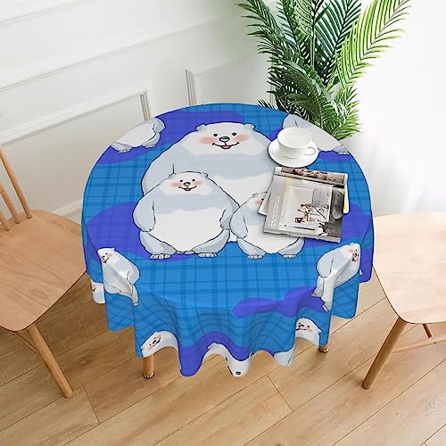 AEKGOHP Runde dekorative Tischdecke, 152,4 cm, weißer Bär, Familien-Druck, wasserdicht, waschbar und wiederverwendbar, für Essen, Kaffee, Picknick, Hochzeit, Party AEKGOHP Runde dekorative Tischdecke, 152,4 cm, weißer Bär, Familien-Druck, wasserdicht, waschbar und wiederverwendbar, für Essen, Kaffee, Picknick, Hochzeit, Party von AEKGOHP