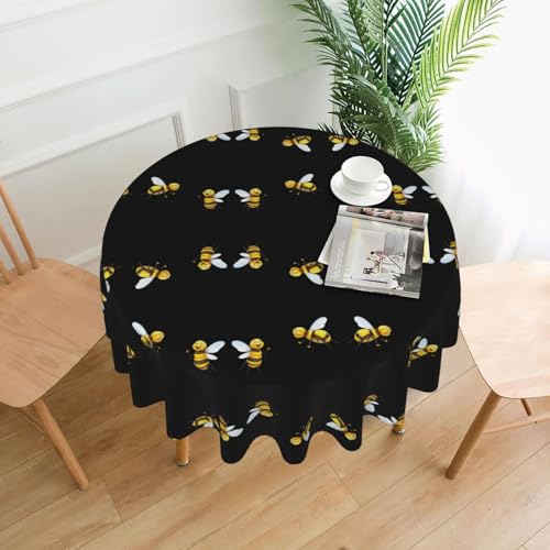 AEKGOHP Runde dekorative Tischdecke, 152,4 cm, zwei kleine Bienen, summende Drucke, wasserdicht, waschbar und wiederverwendbar, für Essen, Kaffee, Picknick, Hochzeit, Party AEKGOHP Runde dekorative Tischdecke, 152,4 cm, zwei kleine Bienen, summende Drucke, wasserdicht, waschbar und wiederverwendbar, für Essen, Kaffee, Picknick, Hochzeit, Party von AEKGOHP