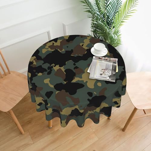 AEKGOHP Runde dekorative Tischdecke, Camouflage-Muster, wasserdicht, waschbar und wiederverwendbar, für Essen, Kaffee, Picknick, Hochzeit, Party, 152,4 cm AEKGOHP Runde dekorative Tischdecke, Camouflage-Muster, wasserdicht, waschbar und wiederverwendbar, für Essen, Kaffee, Picknick, Hochzeit, Party, 152,4 cm von AEKGOHP