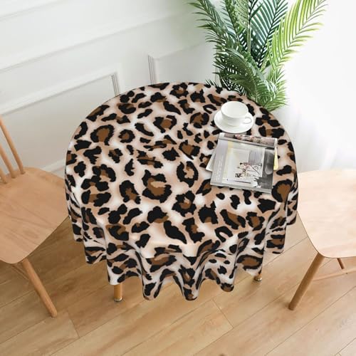 AEKGOHP Runde dekorative Tischdecke, Leopardenmuster, wasserdicht, waschbar und wiederverwendbar, für Essen, Kaffee, Picknick, Hochzeit, Party, 152,4 cm AEKGOHP Runde dekorative Tischdecke, Leopardenmuster, wasserdicht, waschbar und wiederverwendbar, für Essen, Kaffee, Picknick, Hochzeit, Party, 152,4 cm von AEKGOHP