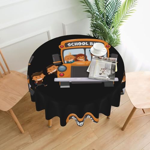 AEKGOHP Runde dekorative Tischdecke, Schulbus-Drucke, wasserdicht, waschbar und wiederverwendbar, für Essen, Kaffee, Picknick, Hochzeit, Party, 152,4 cm AEKGOHP Runde dekorative Tischdecke, Schulbus-Drucke, wasserdicht, waschbar und wiederverwendbar, für Essen, Kaffee, Picknick, Hochzeit, Party, 152,4 cm von AEKGOHP