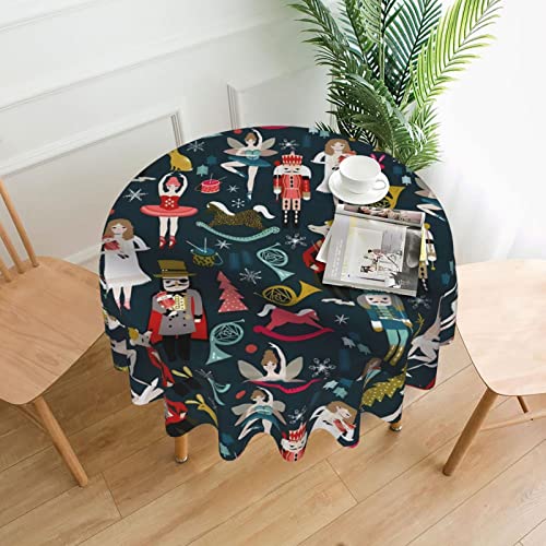 AEKGOHP Runde dekorative Tischdecke für Damen, Nussknacker, Ballett, Weihnachten, Tanzdruck, wasserdicht, waschbar und wiederverwendbar, für Essen, Kaffee, Picknick, Hochzeit, Party, 152,4 cm AEKGOHP Runde dekorative Tischdecke für Damen, Nussknacker, Ballett, Weihnachten, Tanzdruck, wasserdicht, waschbar und wiederverwendbar, für Essen, Kaffee, Picknick, Hochzeit, Party, 152,4 cm von AEKGOHP