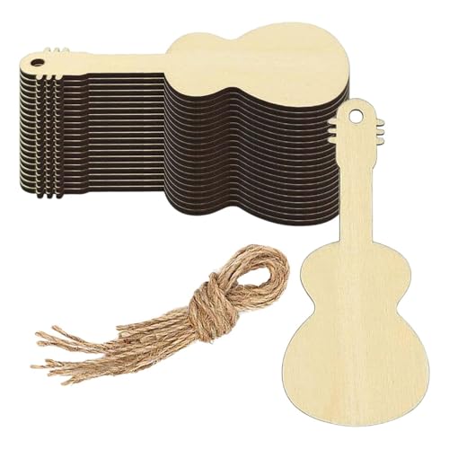 Gitarrenausschnitte aus Holz für Bastelarbeiten, Schreiben, Scrapbooking, 30 Stück von AEKLXVKU