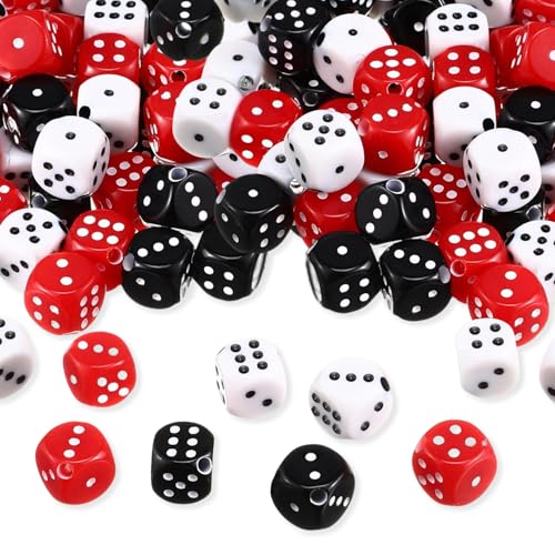 Acryl-Würfelperlen-Set, 10 mm, Würfelperlen, Großpackung, 3D, Rot, Schwarz, Weiß, Würfel, Fokusperlen, Charms, DIY, Basteln, lose Abstandshalter, Perlen für Schlüsselanhänger, Armband, Halskette Acryl-Würfelperlen-Set, 10 mm, Würfelperlen, Großpackung, 3D, Rot, Schwarz, Weiß, Würfel, Fokusperlen, Charms, DIY, Basteln, lose Abstandshalter, Perlen für Schlüsselanhänger, Armband, Halskette von AELUUAKE