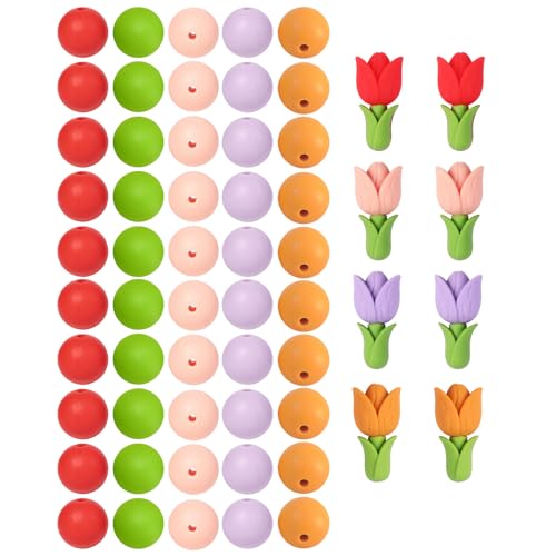 Silikonperlen-Set, Tulpenblumen, 15 mm, runde Silikonperlen, 3D-Tulpenfiguren, Fokusperlen, Charms, Blume, Gummi, DIY, Basteln, lose Abstandshalter für Stifte, Schlüsselanhänger, Armband, Halskette Silikonperlen-Set, Tulpenblumen, 15 mm, runde Silikonperlen, 3D-Tulpenfiguren, Fokusperlen, Charms, Blume, Gummi, DIY, Basteln, lose Abstandshalter für Stifte, Schlüsselanhänger, Armband, Halskette von AELUUAKE