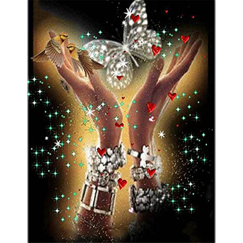 DIY 5D Diamant Malerei Kit Hand-Schmetterling Diamond Painting Full Groß Kristall Strass Stickerei Kreuzstich Arts Craft Gemälde Malen nach Zahlen für Wanddekoration 40x60cm/16x24inch von AENL