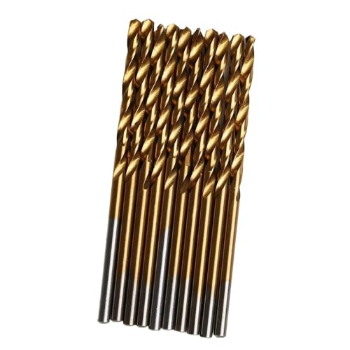 10PCS Bohrer Set High Speed Stahl Twist Bohrer Metall Stanzen Werkzeug WoodworkingTools 1-10MM(10pcs golden,10MM_ROUND) von AEPBTMQ