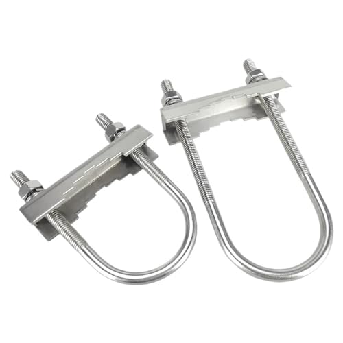 304 U-Bolzen Heavy Duty Anti-Rost Mast Zu Mast Halterung Kit for TV,CB,Ham Doppel Antenne Mast Klemme V Kiefer Block Mit(4-M6x27x75mm-3DT) von AEPOCV