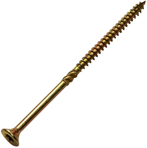 AERZETIX - C44466 - Satz von 100 - Holzschrauben Ø4x70mm senkkopf mit abdruck stern T20 - aus verzinktem stahl gelb - montage gewinde spannen befestigung dachstuhl sperrholz spanplatte von AERZETIX