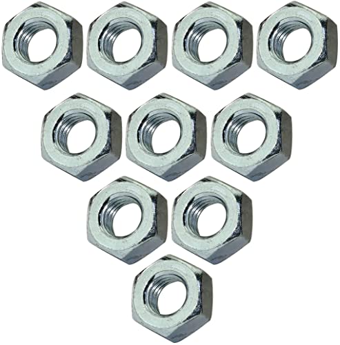 AERZETIX - C45715 - Satz von 10 Sechskantmuttern 6 seiten - metallteile spannen montage - aus verzinktem stahl 8.8 - gewinde M10 metrisch weiblich - heimwerker - DIN 934 - farbe silber AERZETIX - C45715 - Satz von 10 Sechskantmuttern 6 seiten - metallteile spannen montage - aus verzinktem stahl 8.8 - gewinde M10 metrisch weiblich - heimwerker - DIN 934 - farbe silber von AERZETIX