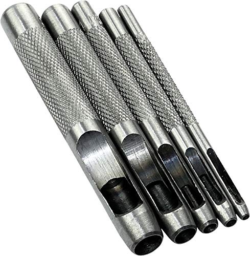 AERZETIX - C45879 - Lot mit 5 Stanzwerkzeugen 2/3/4/6/8mm Stanz/Lochstanzwerkzeug - Hohllochstempel zur Herstellung von Löchern - Gürtel/Leder/Kork/Stoff/Uhrenarmband - Hammer - Stahl AERZETIX - C45879 - Lot mit 5 Stanzwerkzeugen 2/3/4/6/8mm Stanz/Lochstanzwerkzeug - Hohllochstempel zur Herstellung von Löchern - Gürtel/Leder/Kork/Stoff/Uhrenarmband - Hammer - Stahl von AERZETIX