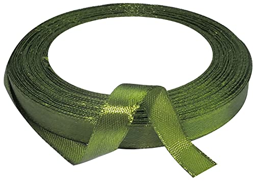 AERZETIX - C50204 - Satinband dekorativ glänzend fein - 10mm x 22 meter - olive - kreative projekte nähkunst geschenkverpackung zur geburtstagsfeier von AERZETIX