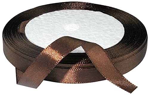 AERZETIX - C50215 - Satinband dekorativ glänzend fein - 10mm x 22 meter - kastanie - kreative projekte nähkunst geschenkverpackung zur geburtstagsfeier von AERZETIX