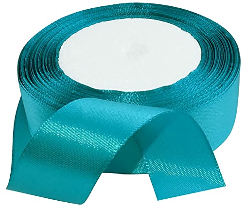 AERZETIX - C50309 - Satinband dekorativ glänzend fein - 25mm x 22 meter - türkis - kreative projekte nähkunst geschenkverpackung zur geburtstagsfeier von AERZETIX