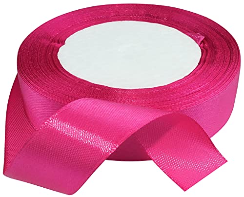 AERZETIX - C50365 - Satinband dekorativ glänzend fein - 20mm x 22 meter - rosa himbeere - kreative projekte nähkunst geschenkverpackung zur geburtstagsfeier von AERZETIX