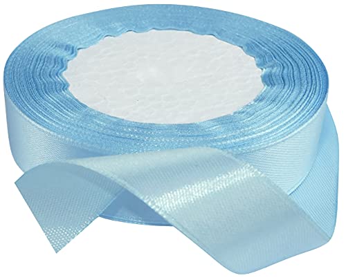 AERZETIX - C50378 - Satinband dekorativ glänzend fein - 20mm x 22 meter - blau baby - kreative projekte nähkunst geschenkverpackung zur geburtstagsfeier von AERZETIX