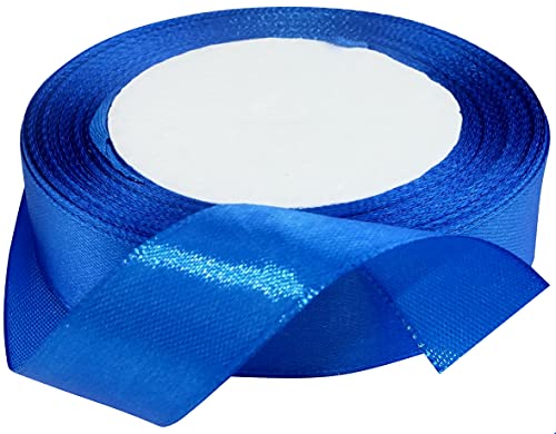 AERZETIX - C50384 - Satinband dekorativ glänzend fein - 20mm x 22 meter - blau marine - kreative projekte nähkunst geschenkverpackung zur geburtstagsfeier von AERZETIX