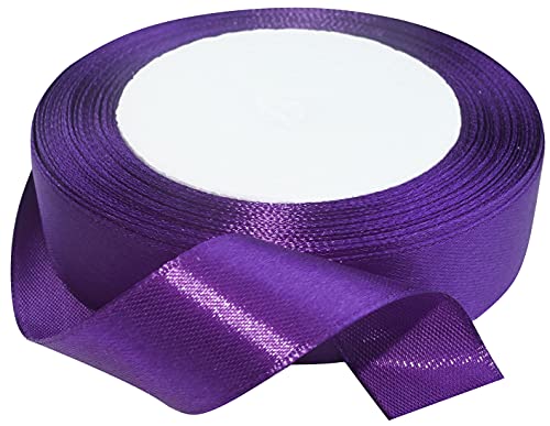 AERZETIX - C50391 - Satinband dekorativ glänzend fein - 20mm x 22 meter - lila - kreative projekte nähkunst geschenkverpackung zur geburtstagsfeier von AERZETIX