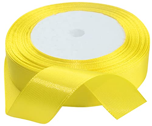 AERZETIX - C50408 - Satinband dekorativ glänzend fein - 20mm x 22 meter - gelb - kreative projekte nähkunst geschenkverpackung zur geburtstagsfeier von AERZETIX