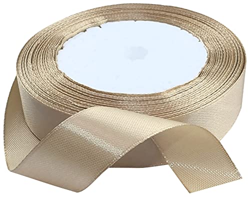 AERZETIX - C50417 - Satinband dekorativ glänzend fein - 20mm x 22 meter - latté - kreative projekte nähkunst geschenkverpackung zur geburtstagsfeier von AERZETIX