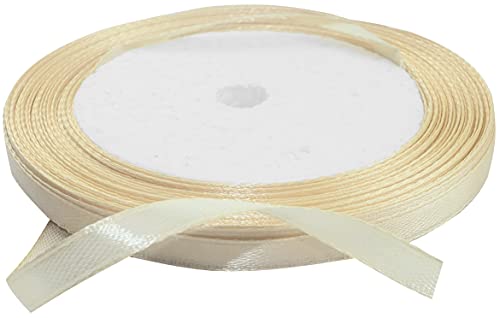 AERZETIX - C50456 - Satinband dekorativ glänzendes - 6mm x 22 meter - karamellcreme - kreative projekte nähkunst geschenkverpackung zur geburtstagsfeier von AERZETIX