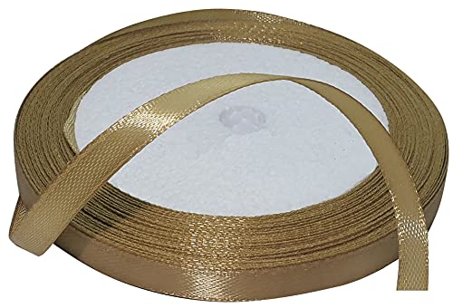 AERZETIX - C50499 - Satinband dekorativ glänzendes - 6mm x 22 meter - dunkles gold - kreative projekte nähkunst geschenkverpackung zur geburtstagsfeier von AERZETIX
