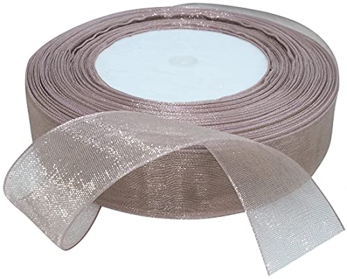 AERZETIX - C50805 - Organzaband glänzender dekorativer organza - 20mm x 45 meter - vintage rosa - kreative projekte nähkunst geschenkverpackung zur geburtstagsfeier von AERZETIX