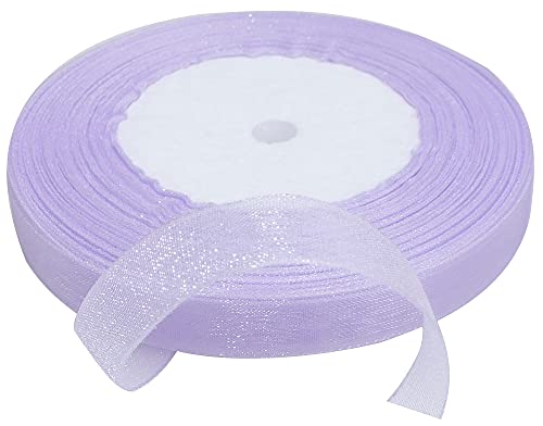 AERZETIX - C50824 - Organzaband glänzender dekorativer organza - 10mm x 45 meter - glyzinie - kreative projekte nähkunst geschenkverpackung zur geburtstagsfeier von AERZETIX