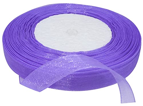 AERZETIX - C50825 - Organzaband glänzender dekorativer organza - 10mm x 45 meter - lavendel - kreative projekte nähkunst geschenkverpackung zur geburtstagsfeier von AERZETIX