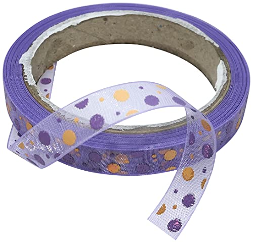 AERZETIX - C50856 - Organzaband organza und gedruckte punkte - 10mm x 9 meter - flieder/gelb und violett - kreative projekte nähkunst geschenkverpackung zur geburtstagsfeier AERZETIX - C50856 - Organzaband organza und gedruckte punkte - 10mm x 9 meter - flieder/gelb und violett - kreative projekte nähkunst geschenkverpackung zur geburtstagsfeier von AERZETIX