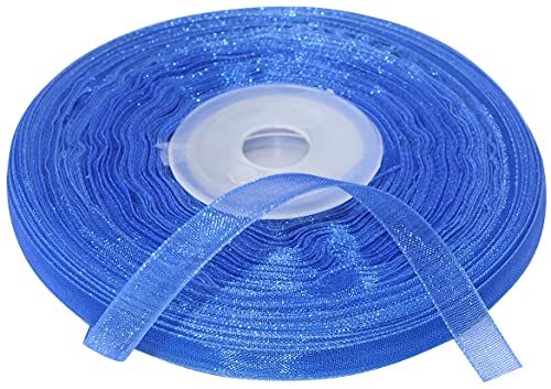 AERZETIX - C50863 - Organzaband glänzender dekorativer organza - 6mm x 45 meter - dunkelblau - kreative projekte nähkunst geschenkverpackung zur geburtstagsfeier von AERZETIX