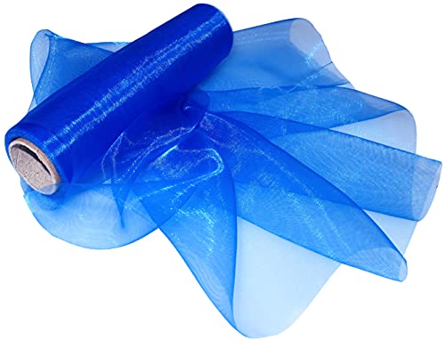 AERZETIX - C50883 - Rolle mit band/organzastoff transparenter glänzender - 16cm x 9 meter - blau - tischläufer/dekorationen - kreative projekte nähkunst geschenkverpackung von AERZETIX