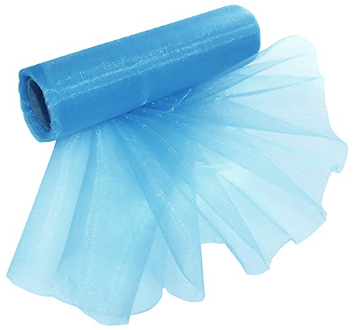 AERZETIX - C50887 - Rolle mit Band/organzastoff transparenter glänzender - 16cm x 9 Meter - Babyblau - tischläufer/Dekorationen - kreative projekte nähkunst Geschenkverpackung von AERZETIX