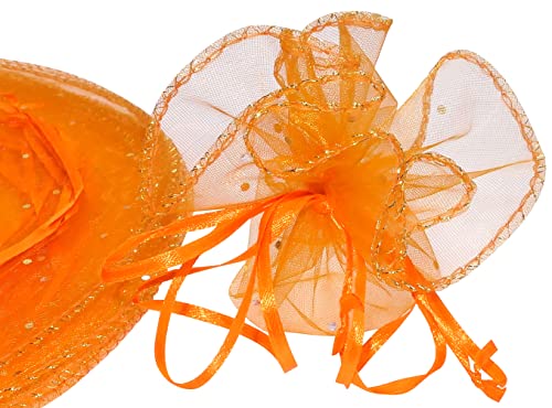 AERZETIX - C53833 - Satz von 10 Beuteln/taschentaschen/geschenkbeutel/runde organzabeutel Ø 260 mm - geschenke/schmuck/kosmetik - kordelzugverschluss - farbe: orange/transparent von AERZETIX