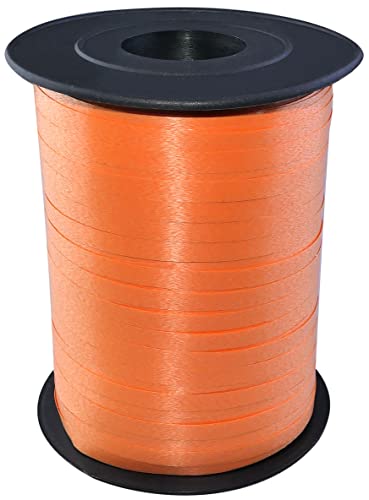 AERZETIX - C54035 - Spule/bandrolle/band/schnur - ballonband/geschenkband 0.5 cm x 450 m - für geschenkverpackung/dekoration/zeremonie/hochzeit/geburtstag/party - farbe orange von AERZETIX