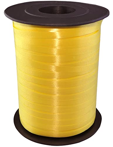 AERZETIX - C54037 - Spule/bandrolle/band/schnur - ballonband/geschenkband 0.5 cm x 450 m - für geschenkverpackung/dekoration/zeremonie/hochzeit/geburtstag/party - farbe gelb von AERZETIX