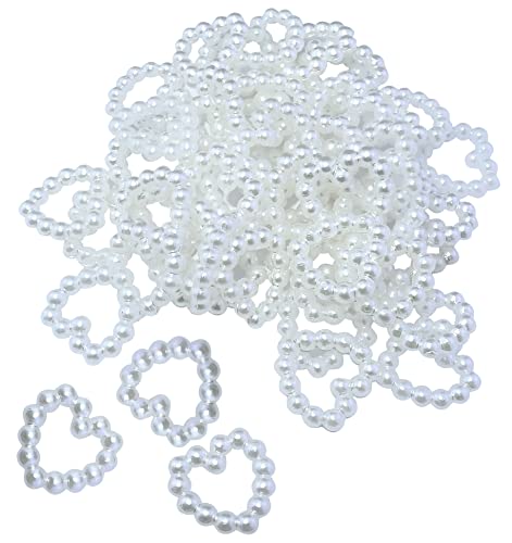 AERZETIX - C54587 - Satz von 45 x Herz aus perlen/perlenherzen - 11.5x11.5mm - Farbe weiß - kunstvolle Dekoration schmuckherstellung Heimwerker - aus Kunststoff von AERZETIX