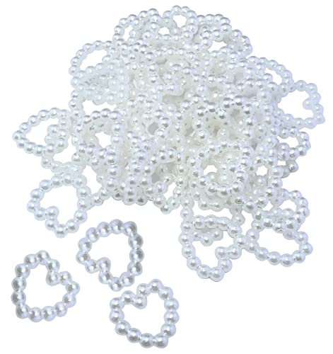 AERZETIX - C54587 - Satz von 45 x Herz aus perlen/perlenherzen - 11.5x11.5mm - farbe weiß - kunstvolle dekoration schmuckherstellung heimwerker - aus kunststoff von AERZETIX