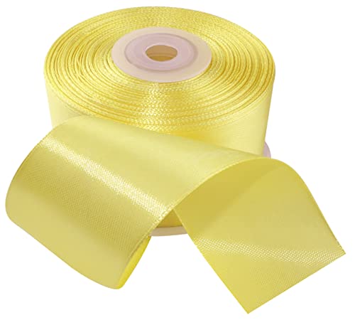 AERZETIX - C55635 - Rollband aus Satin 38 mm x 25 m - gelbe Farbe - geschenkband für zeremonie hochzeit geburtstag party dekoration - aus polyester von AERZETIX