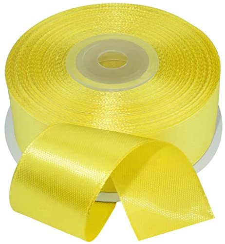AERZETIX - C55655 - Rollband satiniert 25 mm x 25 m - gelbe Farbe - geschenkband für zeremonie hochzeit geburtstag party dekoration - aus polyester von AERZETIX