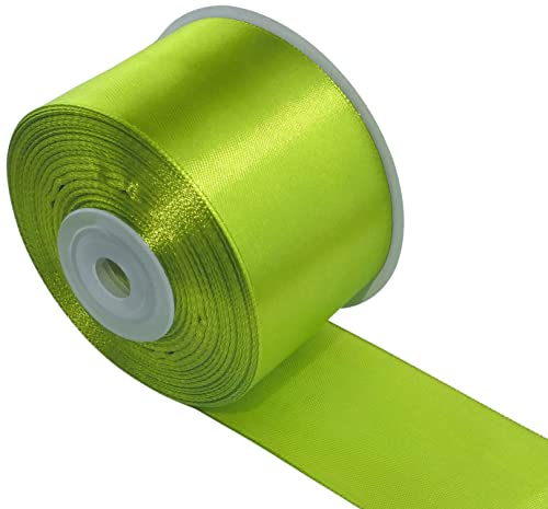 AERZETIX - C55672 - Rolle satinband 50mmx25m - farbe grüner apfel - verpackungsband für geschenke für dekoration zeremonie hochzeit geburtstag party - aus polyester von AERZETIX
