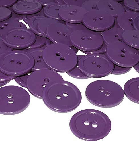 AERZETIX - C56399 - Satz von 50 Knöpfe zum nähen runden Ø20x2.2 mm mit 2 löchern 32L L32 - farbe dunkel lila - aus kunststoff - durchmesser der öffnung 2 mm - kurzwaren kleidung mode von AERZETIX