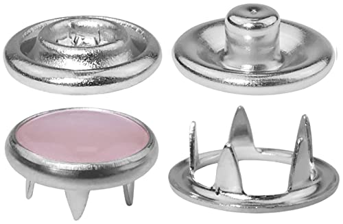 AERZETIX - C56615-10 Paar Druckknöpfe Ø9.5 mm Metall mit 5 Krallen - rosafarben - für handtaschen gürtel kurzwaren nähen kleidung handwerk schuhe von AERZETIX
