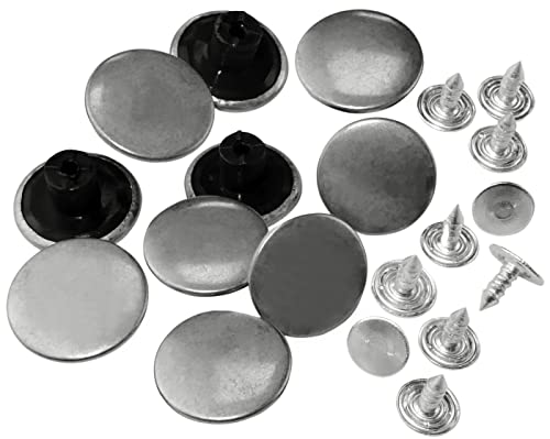 AERZETIX - C56696 - Set mit 10 Druckknöpfe Ø17 mm aus 2 metallteilen - antiksilberfarben - für handtaschen jeans geldbörsen lederwaren kleidung nähen von AERZETIX