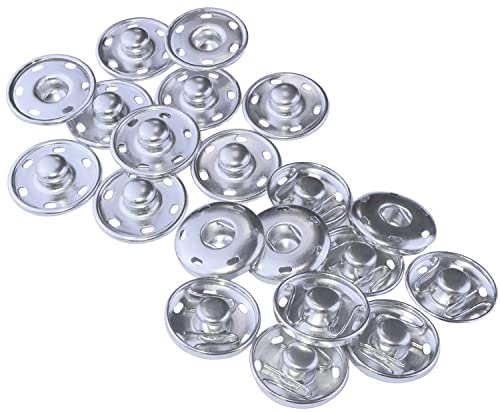 AERZETIX - C56710 - Satz von 10 Druckknöpfe riese zu nähen Ø19 mm von 2 metallteile - farbe silber - handtasche jeans geldbörsen - nähen lederwaren kleidung leder handwerk von AERZETIX