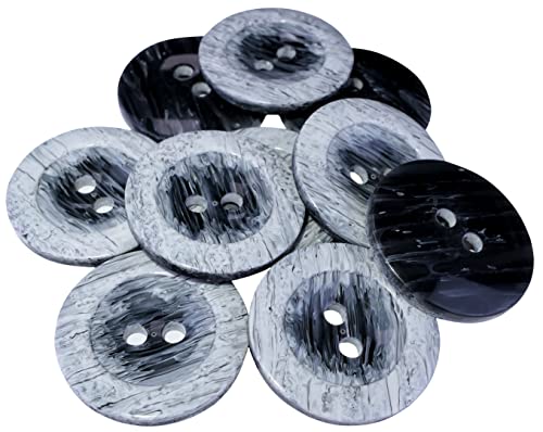AERZETIX - C56958-10 Stück runde Knöpfe Ø25x4 mm mit 2 löchern L40 40L aus kunststoff - Farbe hellgrau/schwarz - Durchmesser der Öffnung 3 mm - kurzwaren nähen kleidung dekoration AERZETIX - C56958-10 Stück runde Knöpfe Ø25x4 mm mit 2 löchern L40 40L aus kunststoff - Farbe hellgrau/schwarz - Durchmesser der Öffnung 3 mm - kurzwaren nähen kleidung dekoration von AERZETIX