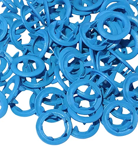 AERZETIX - C57059-100 Stück dekorative Ösenringe mit 5 krallen Ø9.5 mm - aus metall - hellblau - für handtaschen kurzwaren kleidung druckknöpfe von AERZETIX