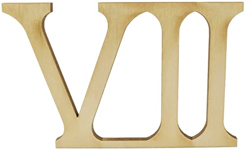 AERZETIX - C59380 - Ziffer römisches VII zum dekorieren 50x78x3mm in naturholz - Vintage Ornament Zahl für die kreative freizeitgestaltung Dekoration Geschenk - Farbe: Natur von AERZETIX