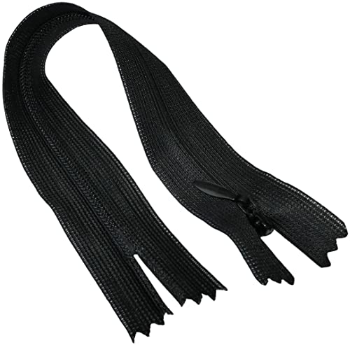 AERZETIX - C60358 - Satz mit 10 Reißverschlüssen unsichtbar 18cm nicht trennbar - reißverschluß mit gestell - farbe schwarz - lederwaren jeans hosen kleid rock schieber kleidungsstück nähen von AERZETIX